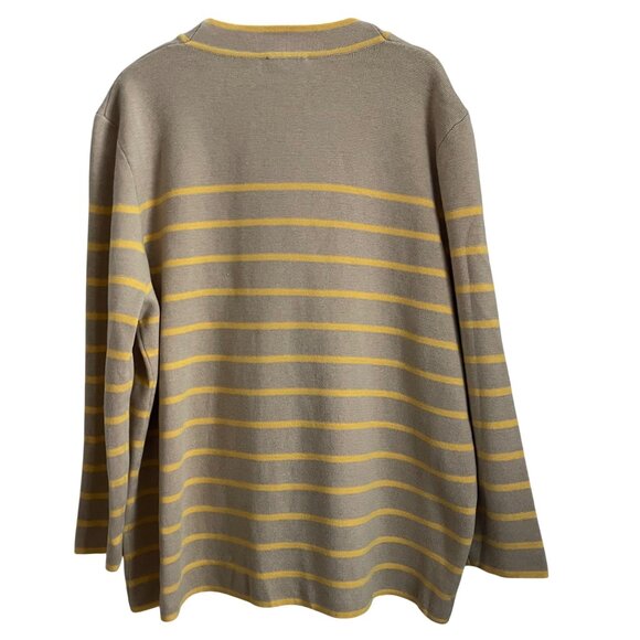 Tuckernuck Womens Preppy Striped Cardigan Size M Relaxed Slouchy Soft Knit Cozy - Picture 2 of 10